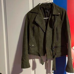 Green leather  Forever 21 Jacket. Size: Small.